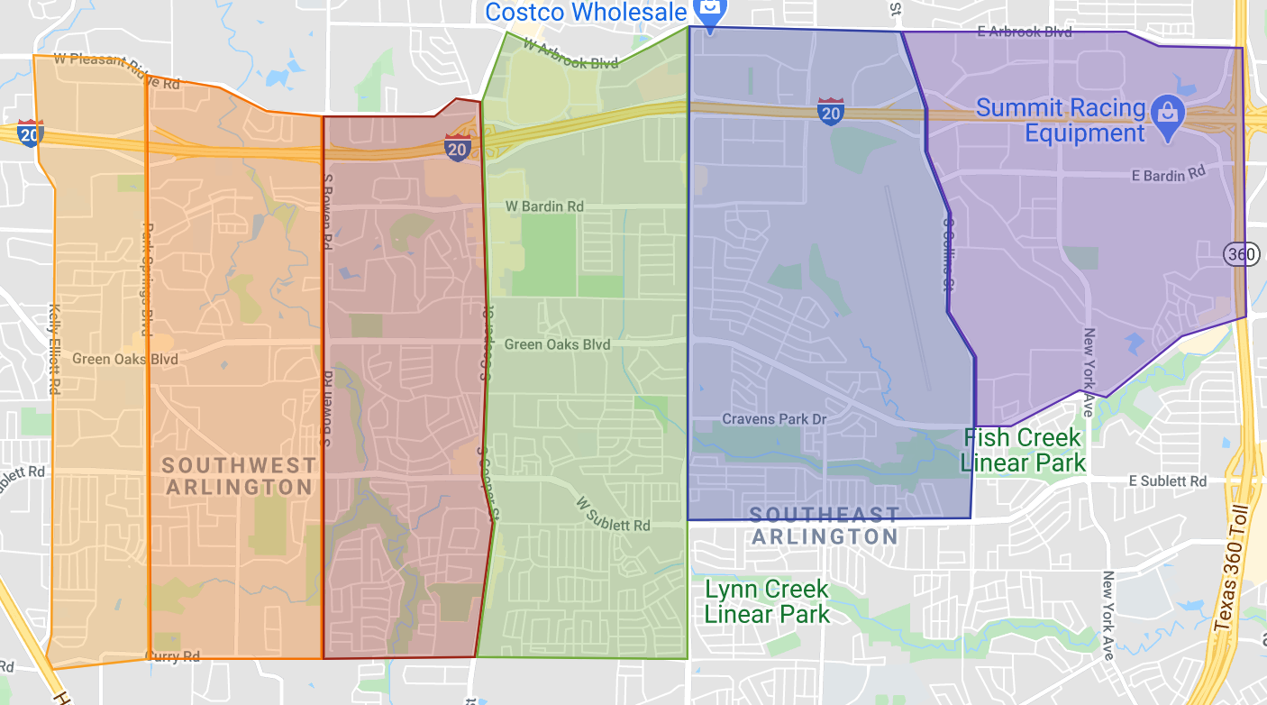 Arlington 6th ward zones map